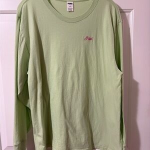 Pink/Victoria Secret Long Sleeve Green Shirt